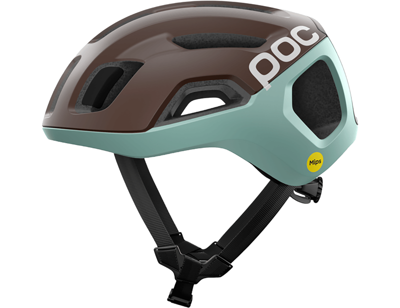 POC Ventral Air MIPS Road Helmet in Bronzite Brown Matt/Lazurite Blue Matt