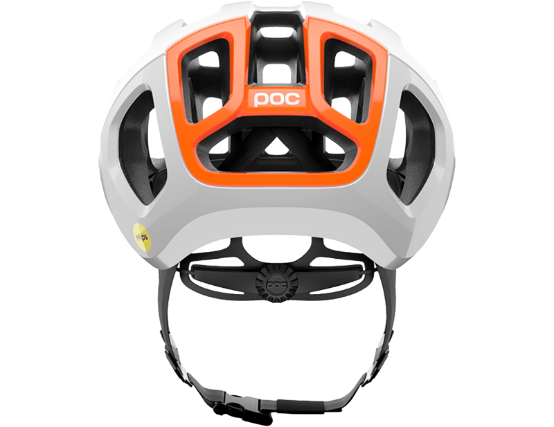 POC Ventral Air MIPS Road Helmet in Hydrogen White/Fluorescent Orange-3