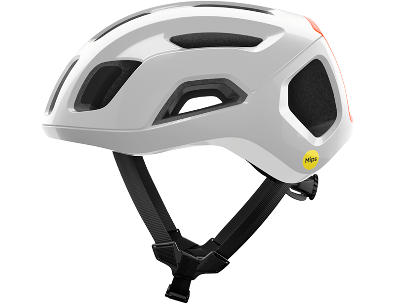 POC Ventral Air MIPS Road Helmet in Hydrogen White/Fluorescent Orange-1