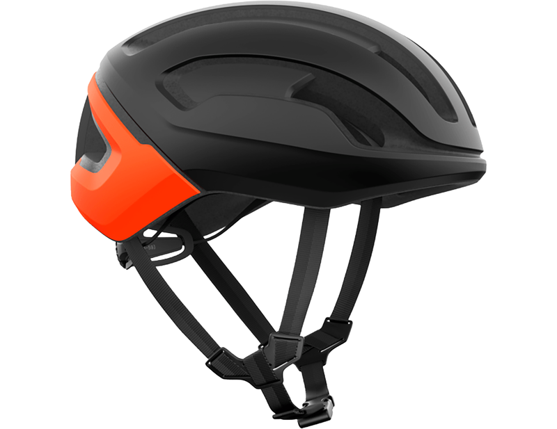 POC Omne Air MIPS Road Helmet in Uranium Black Matt/Fluorescent Orange Matt
