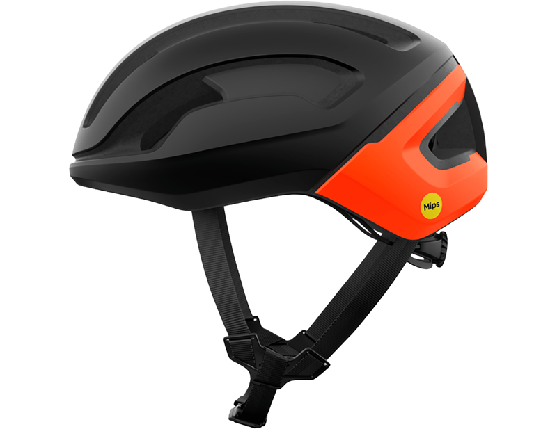 POC Omne Air MIPS Road Helmet in Uranium Black Matt/Fluorescent Orange Matt-2