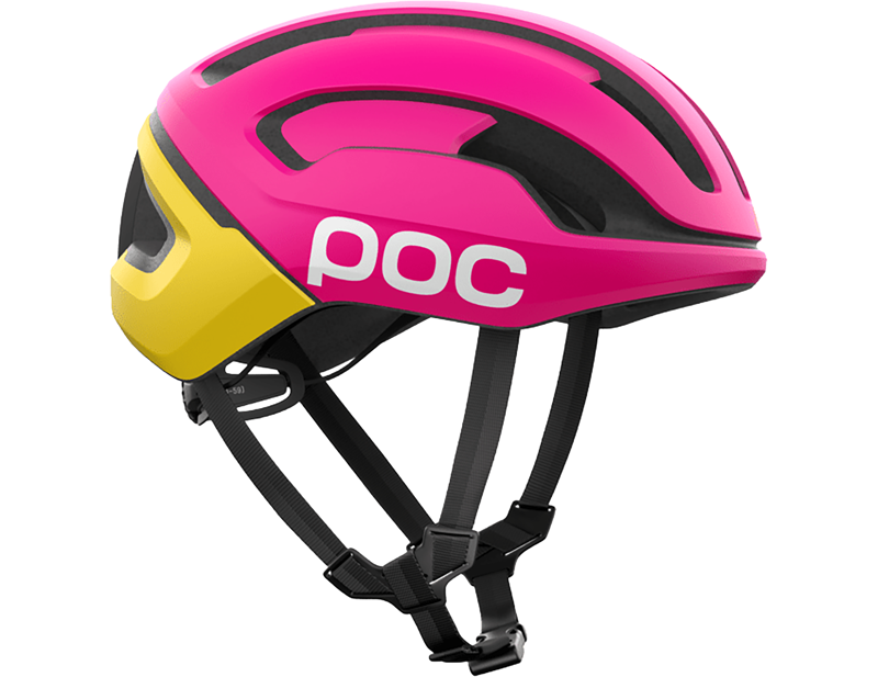 POC Omne Air MIPS Road Helmet in Rhos Red Matt/Citrine Yellow Matt