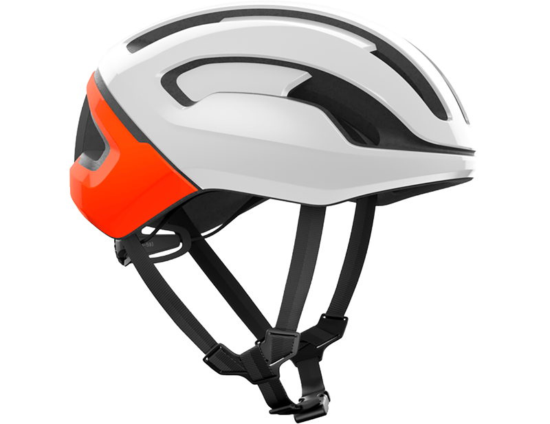 POC Omne Air MIPS Road Helmet in Hydrogen White/Fluorescent Orange