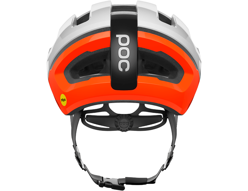POC Omne Air MIPS Road Helmet in Hydrogen White/Fluorescent Orange-3