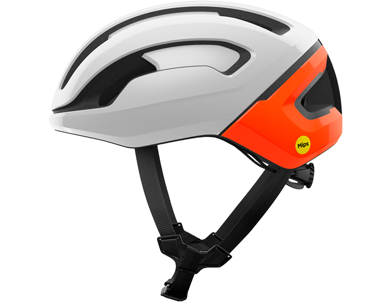 POC Omne Air MIPS Road Helmet in Hydrogen White/Fluorescent Orange-1