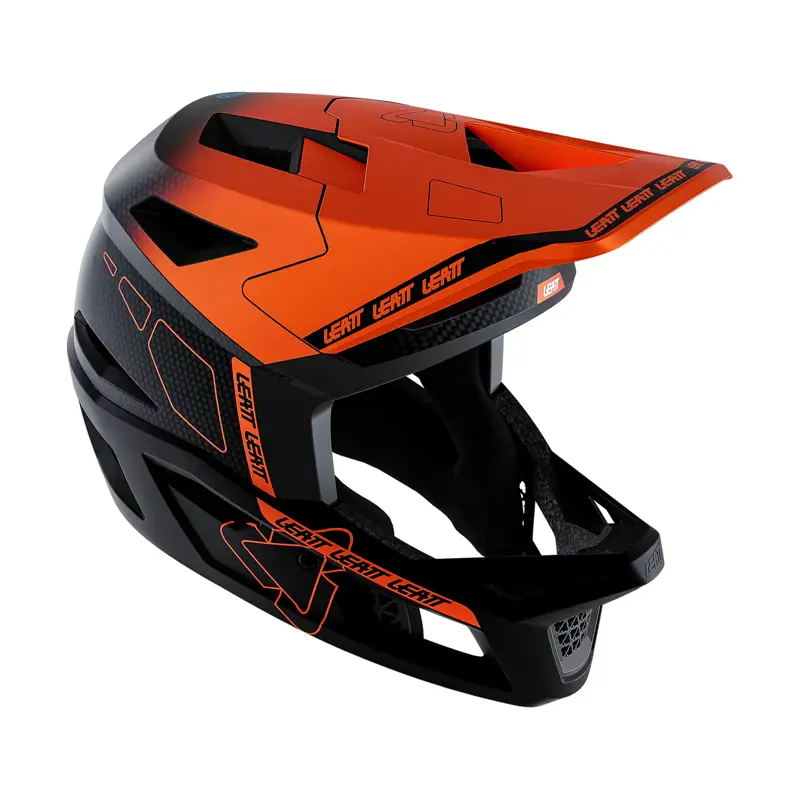 Balfes Bikes Leatt Gravity 6.0 Carbon MTB Full Face Helmet in Glow Orange | Free postage over £30, £10 off first order, price match & 0% finance.