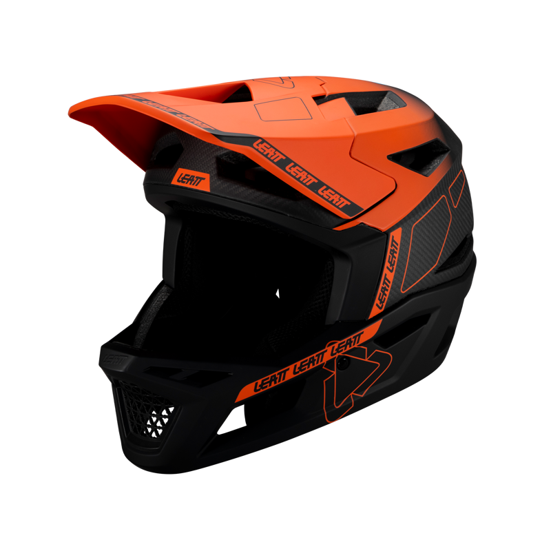 Leatt Gravity 6.0 Carbon MTB Full Face Helmet in Glow Orange-2