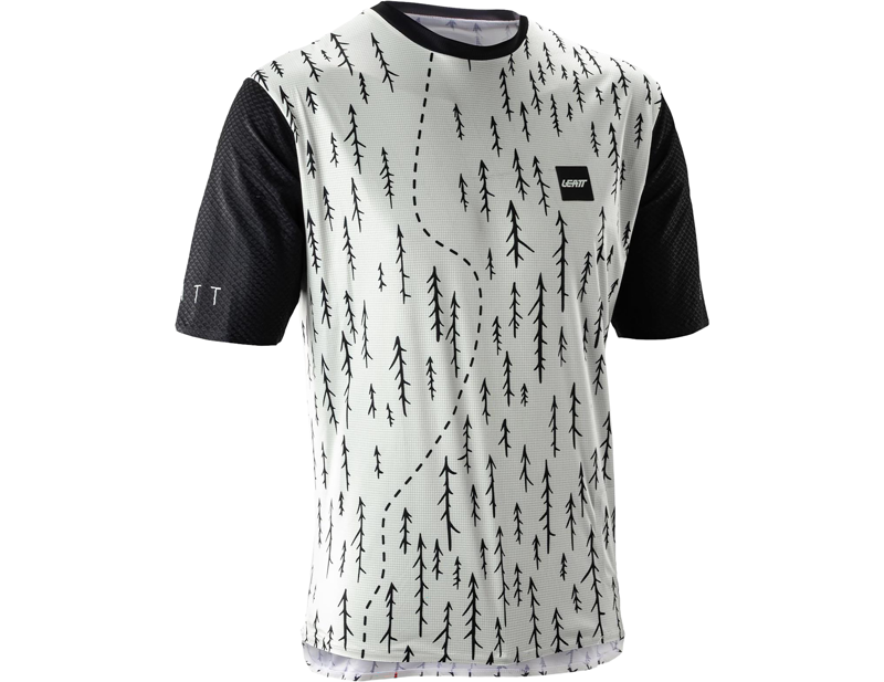 Leatt Trail 3.0 Mountain Bike Short Sleeve Jersey in Trails White