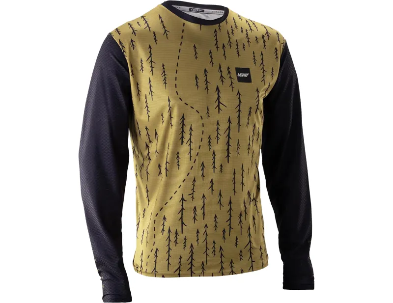 Leatt Trail 3.0 Long Sleeve Mountain Bike Jersey in Trails Brown