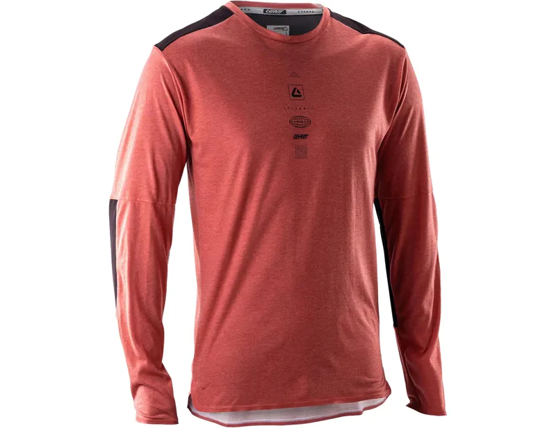 Leatt Trail 4.0 Long Sleeve MTB Jersey in Dusty Red