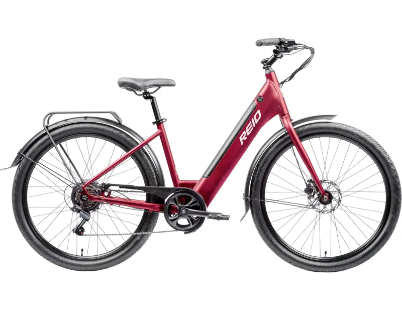 Reid Let's Roll Commuter Hybrid Electric bike Medium 47cm 2027 in Plum