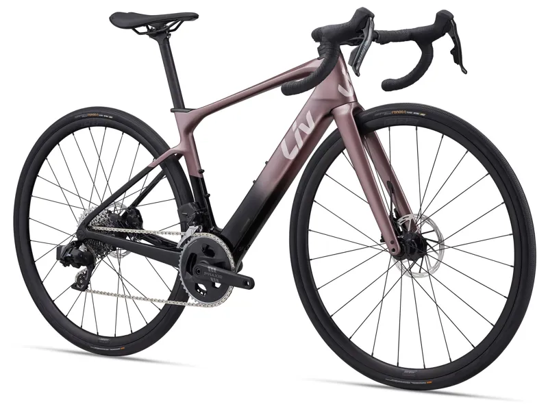 Liv Avail Advanced E+ Elite 2 Electric Road Bike 2026 in Iron Rouge/Carbon Smoke-1