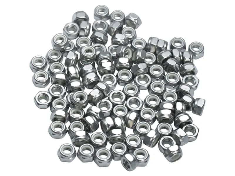 M Part M5 Nyloc Stainless Steel Nuts x 100 in Silver