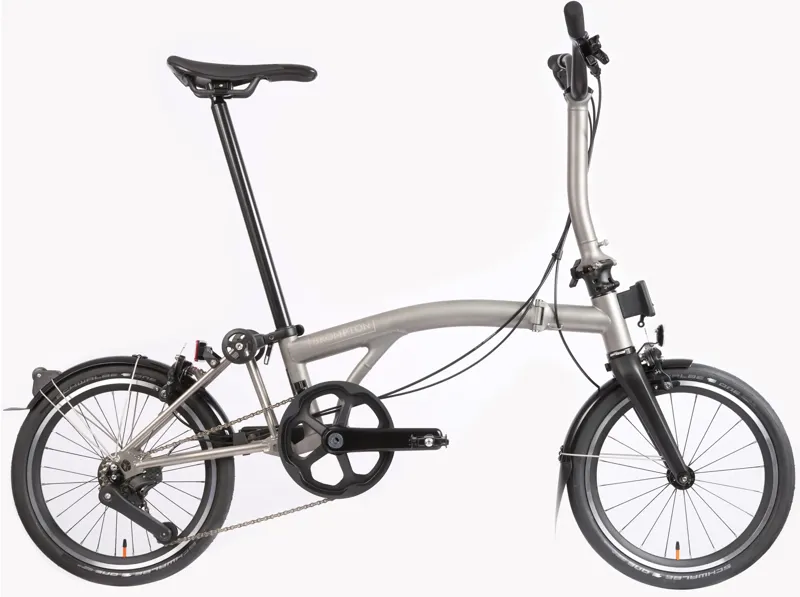 Brompton T Line Explore 12 Speed Folding Bike 2026 in Blasted Titanium-1