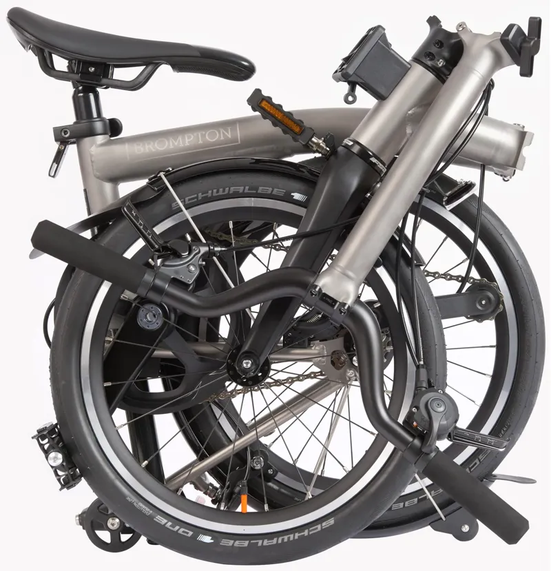 Brompton T Line Explore 12 Speed Folding Bike 2026 in Blasted Titanium-5