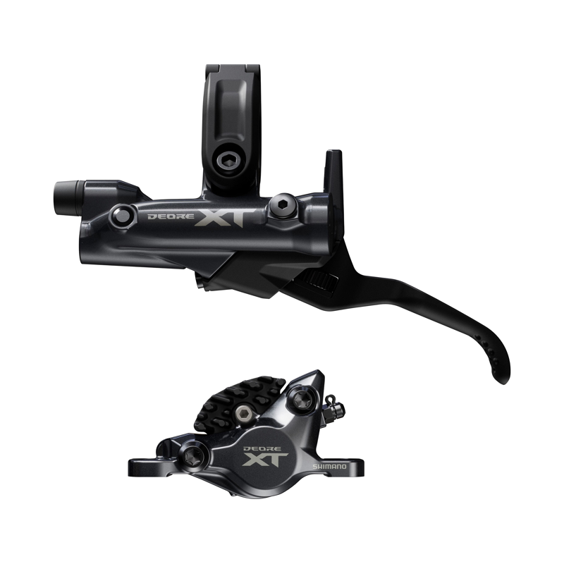 Balfes Bikes Shimano BR-M8200/BL-M8200 XT 2 pot bled brake lever/post mount calliper rear left in Black | Free postage over £30, £10 off first order, price match & 0% finance.