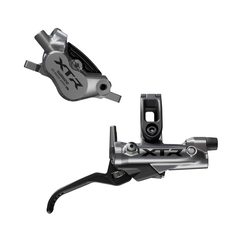 Balfes Bikes Shimano BR-M9220 XTR 4 pot bled brake lever/post mount calliper front right in Grey | Free postage over £30, £10 off first order, price match & 0% finance.