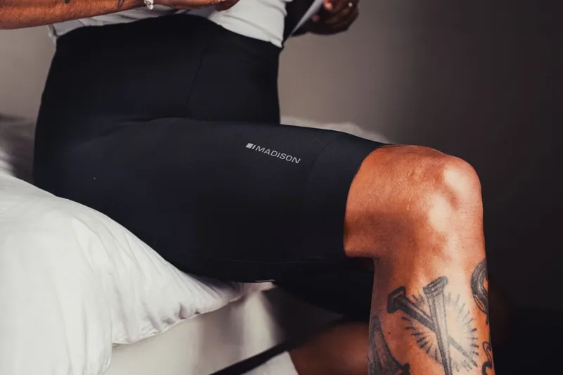 Madison Flux EIT Pad Lycra Bib Shorts in Black-3