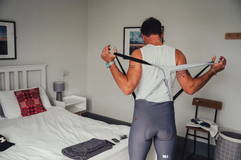 Madison Flux EIT Pad Lycra Bib Shorts in Steel Grey-3