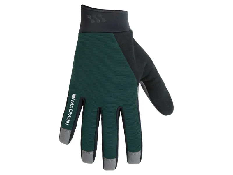Madison Freewheel Gel Pad Full Finger Trail Gloves in Botanical Green