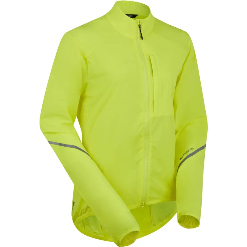 Madison Freewheel Women's Windproof Packable Jacket in Hi-Viz Yellow-1
