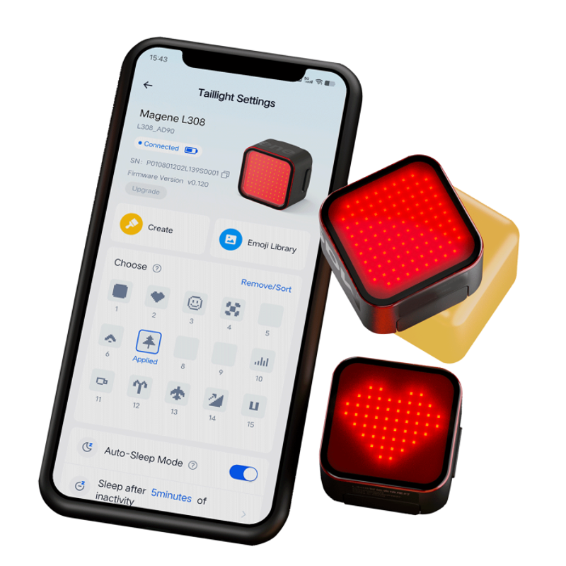 Magene L308 Intelligent Expression Smart Rear Light With Seatpost Mount-4