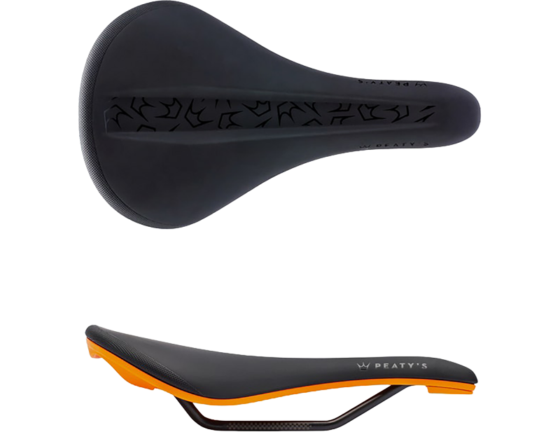 Peaty's Monarch 4130 Rail/Nylon Base Saddle in Mango Orange