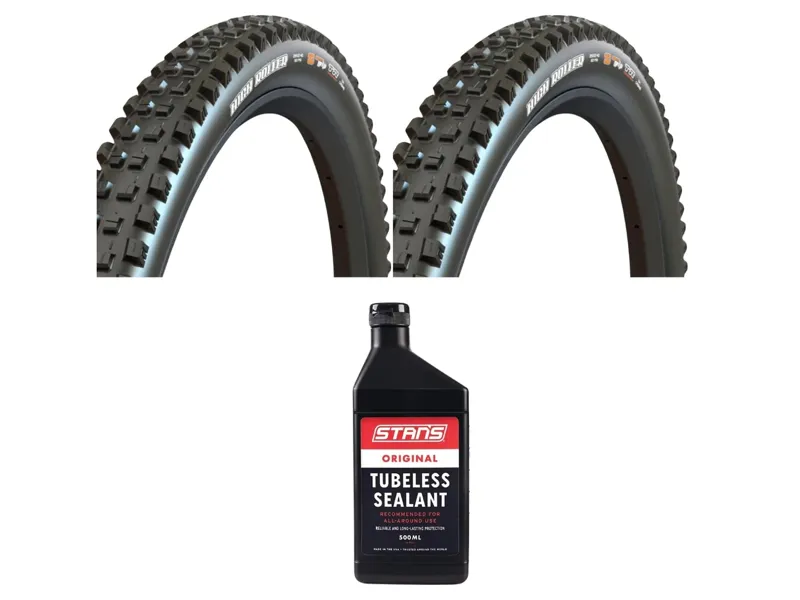 Maxxis HighRoller 3 29 Inch 3C MaxxGrip DoubleDown Tyre Pair with Stans Sealant Bundle