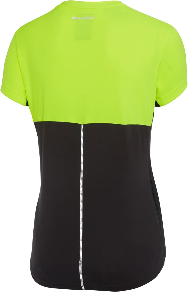 Madison Women's Stella Short Sleeve Jersey in HiViz Yellow/Phantom-1