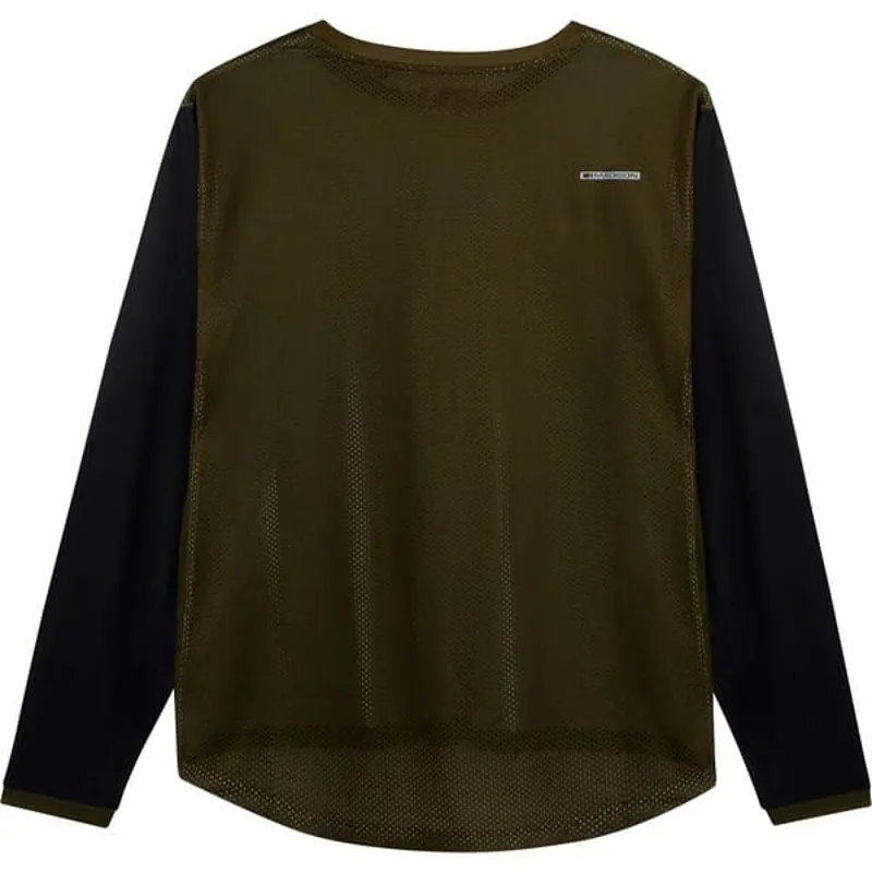 Madison Flux Long Sleeve Jersey in Olive/Black-1