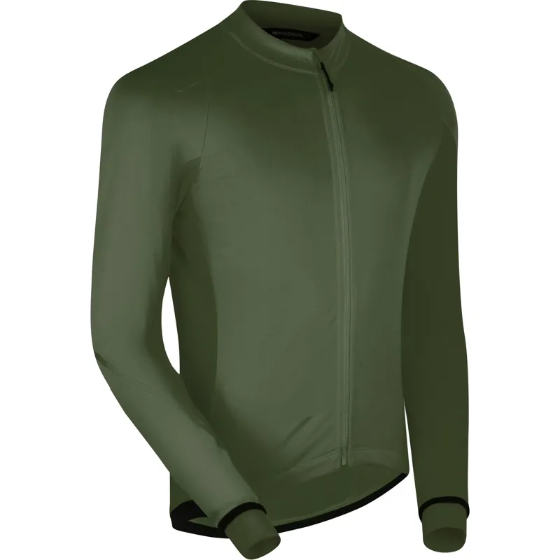 Madison DTE Men's Isoler Thermal Long Sleeve Jersey in Midnight Green-1