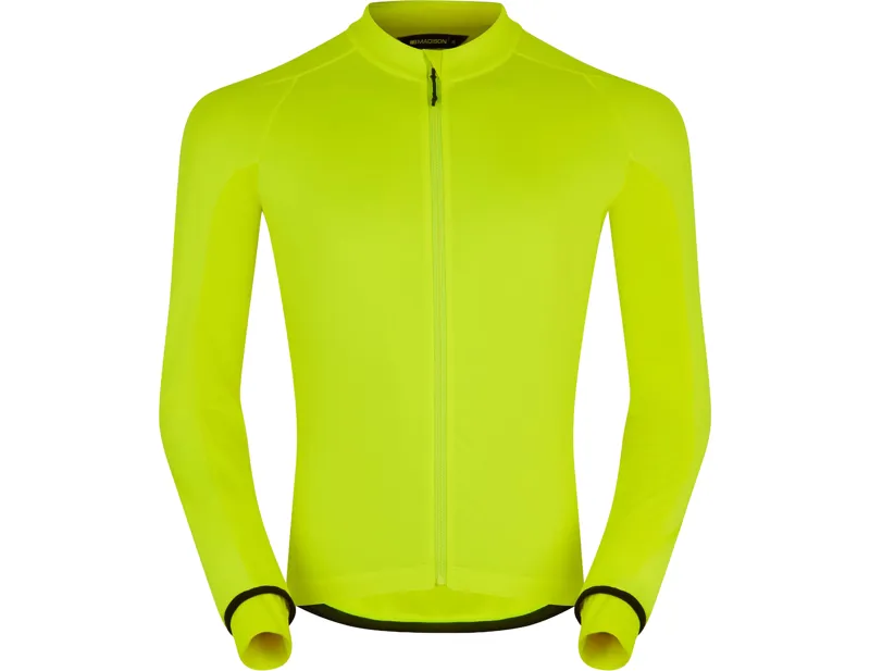Balfes Bikes Madison DTE Men's Isoler Thermal Long Sleeve Jersey Hi Viz Yellow | Free postage over £30, £10 off first order, price match & 0% finance.