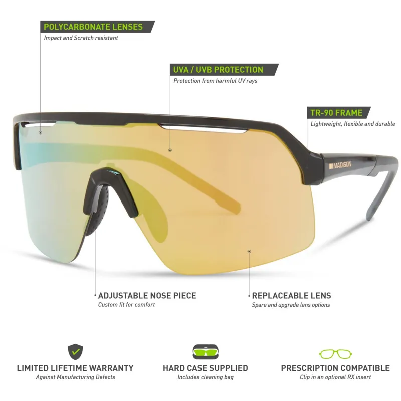 Madison Crypto Air Gloss Black Sunglasses with Bronze Mirror Lens-6