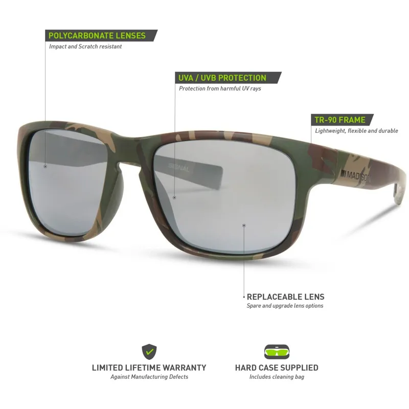 Madison Signal Sunglasses - 3 Lens Pack in Green Camo/Bronze-5