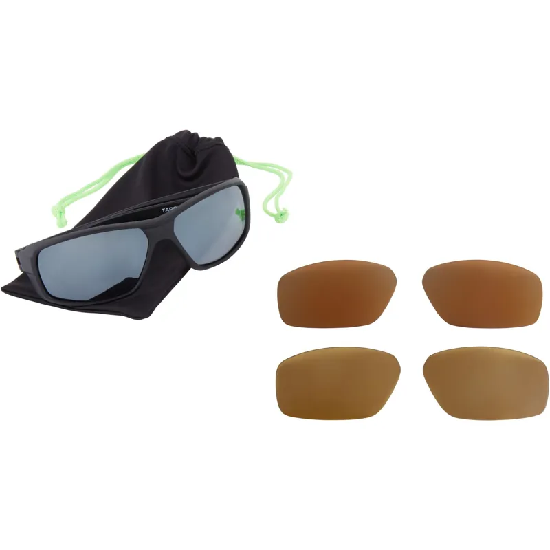 Madison Target Matt Black Sunglasses 3 Polarised Lens Pack in Silver Mirror/Bronze/Yellow-5