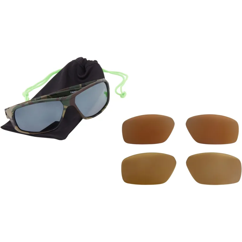 Madison Target Camo Sunglasses 3 Polarised Lens Pack in Silver Mirror/Bronze/Yellow-4