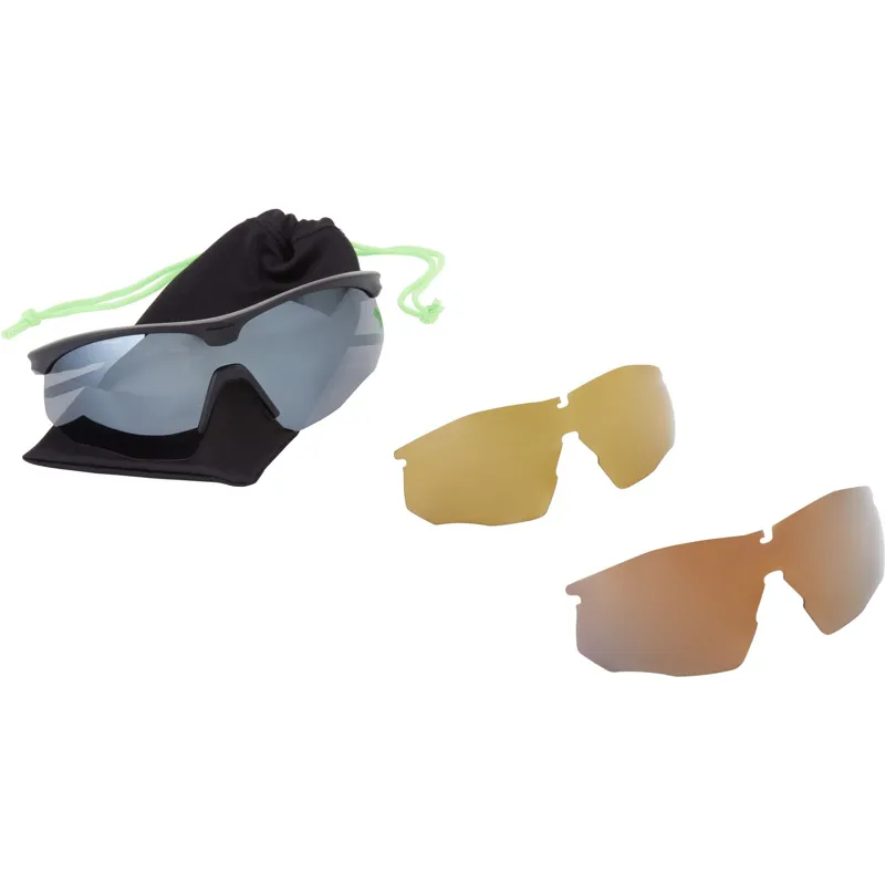 Madison Shields Matt Black Sunglasses 3 Polarised Lens Pack in Silver Mirror/Bronze/Yellow-5