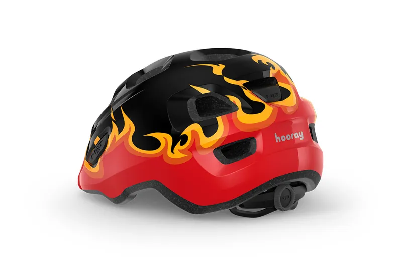 MET Hooray Kids Helmet in Black Flames-2