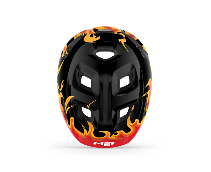 MET Hooray Kids Helmet in Black Flames-3