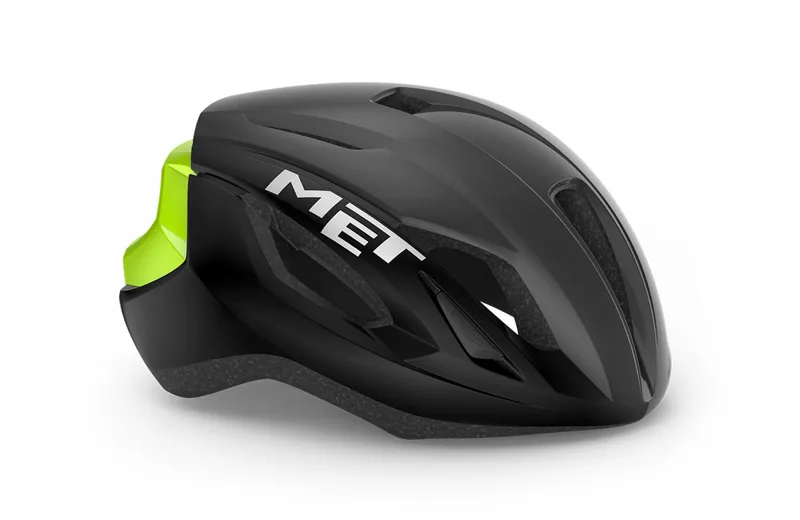 MET Strale Helmet in Black/Fluo Yellow