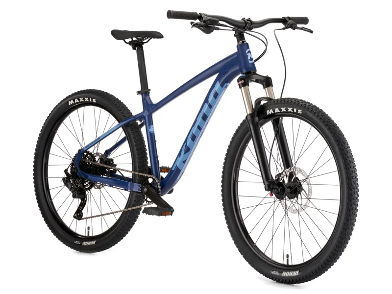 Kona Fire Mountain Hardtail Mountain Bike 2026 in Matte Midnight w/ Blue-Grey Decals-1