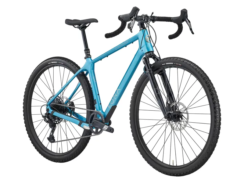 Kona Ouroboros CR Carbon Gravel Bike 2026 in Gloss Metallic Blue with Metallic Silver Decals-1