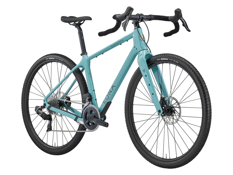Kona Ouroboros CR/DL Carbon Gravel Bike 2026 in Gloss Harbor Grey with Plum and Bloodstone Decals-1