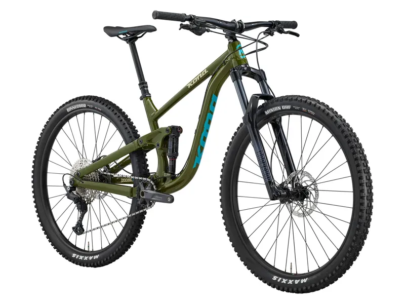 Kona Process 134 Full Suspension Mountain Bike 2025 in Gloss Olive with Eris and Sandal Decals-1