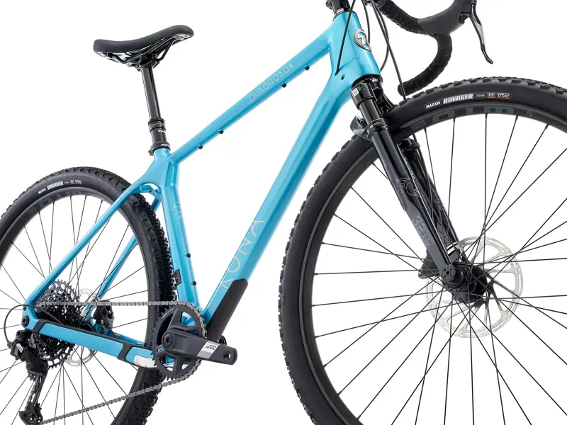 Kona Ouroboros CR Carbon Gravel Bike 2026 in Gloss Metallic Blue with Metallic Silver Decals-2