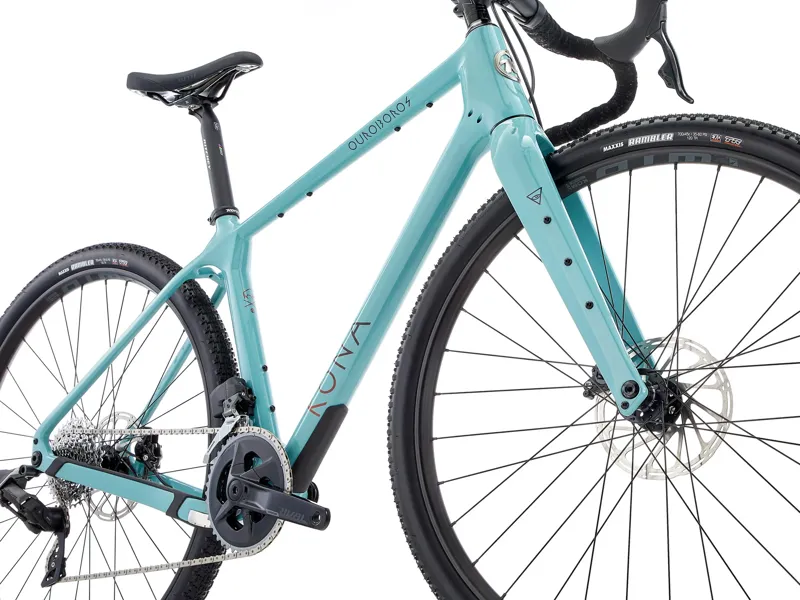 Kona Ouroboros CR/DL Carbon Gravel Bike 2026 in Gloss Harbor Grey with Plum and Bloodstone Decals-2