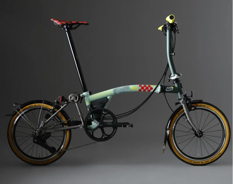 Brompton x Tour De France Limited Edition P Line 12-Speed Folding Bike 2025 in Low Handlebar-1