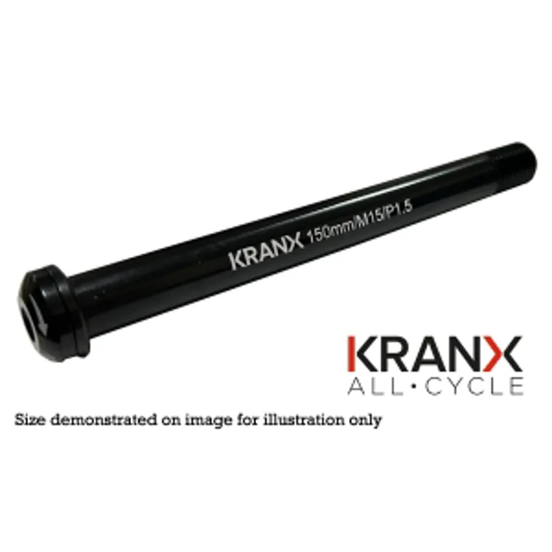 KranX Front Thru-Axle Road 12mm x 100mm 125mm Length in Black