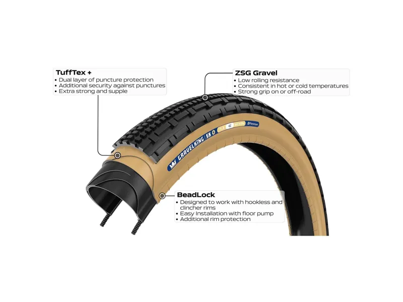 Panaracer Gravelking SK Plus TLR 26x2.10in Gravel Tyre in Black-2