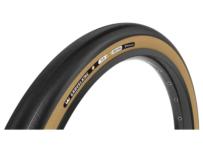 Panaracer Gravelking Slick R-Line TLR 700c Gravel Tyre in Black/Amber